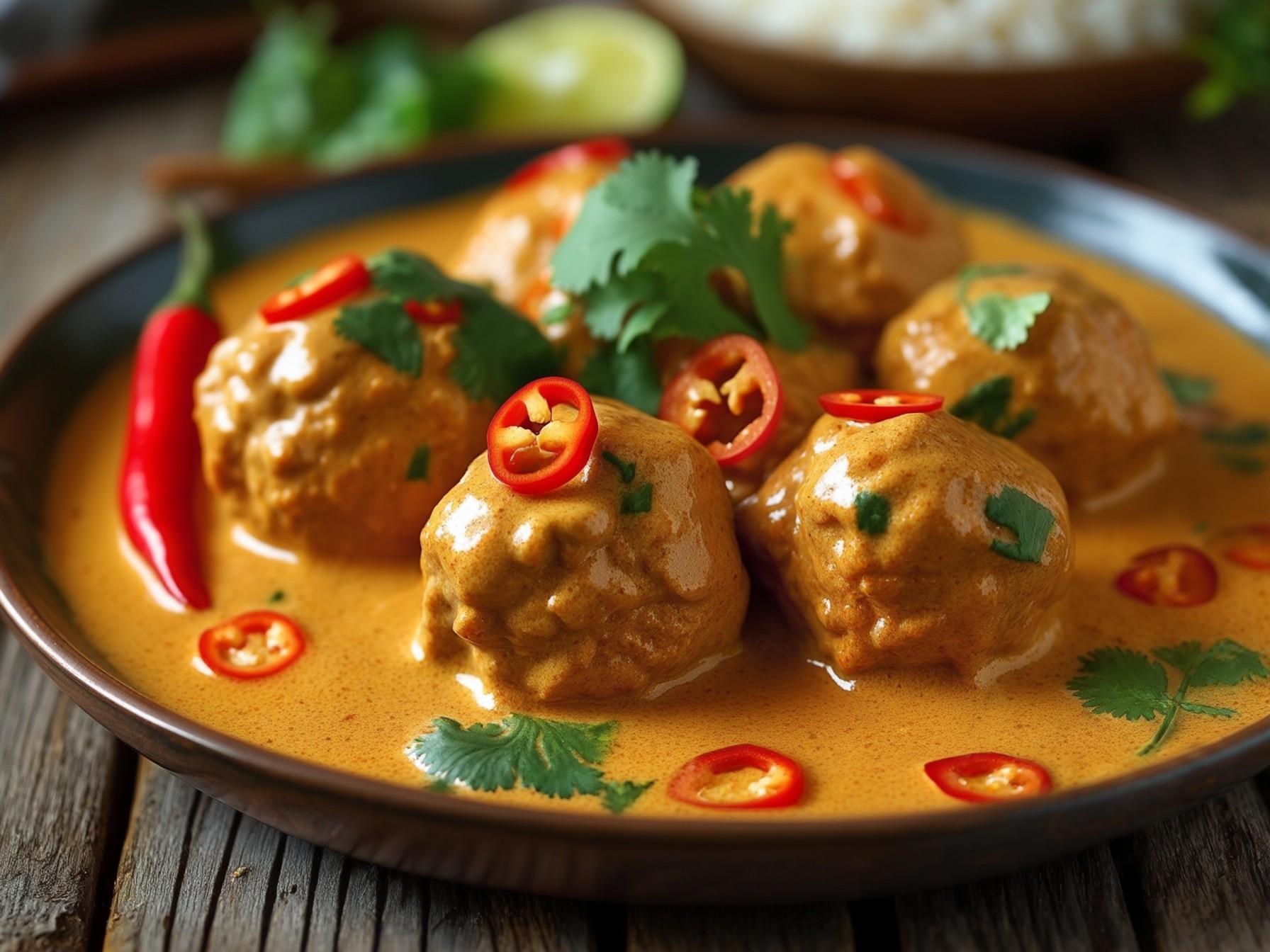 This Coconut Curry Chicken Meatballs recipe is a flavor-packed dish that blends tender, juicy chicken meatballs with a creamy, spiced coconut curry sauce. It's perfect for a comforting dinner and pairs wonderfully with rice, naan, or even cauliflower rice for a lighter option.