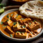 This Creamy Tofu Curry with Homemade Roti is a wholesome and flavorful dish perfect for a comforting meal. The tofu absorbs the rich flavors of the spiced coconut curry, while the fresh, soft roti serves as the perfect accompaniment to scoop up every last bit of this delicious curry.