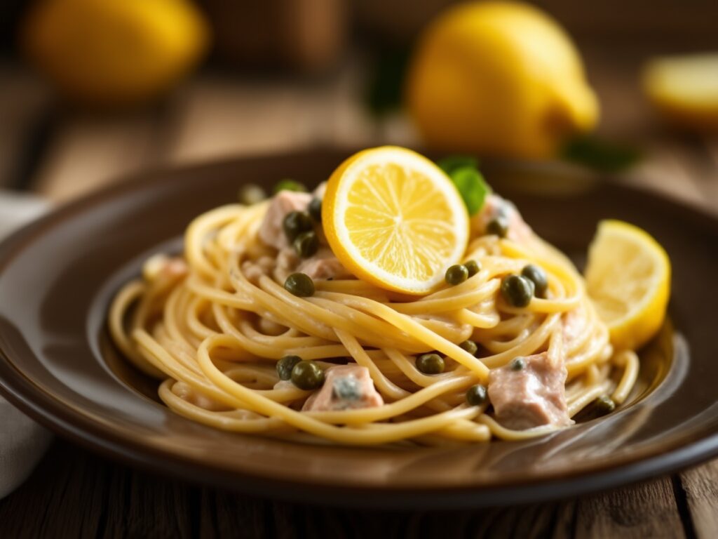 This Tuna Pasta with Capers, Lemon, and Cream is a quick, elegant, and flavorful dish that’s perfect for weeknight dinners or a cozy meal. The combination of creamy sauce, tangy capers, zesty lemon, and flaky tuna creates a balanced and delicious pasta dish. It’s simple to make, yet tastes restaurant-quality!