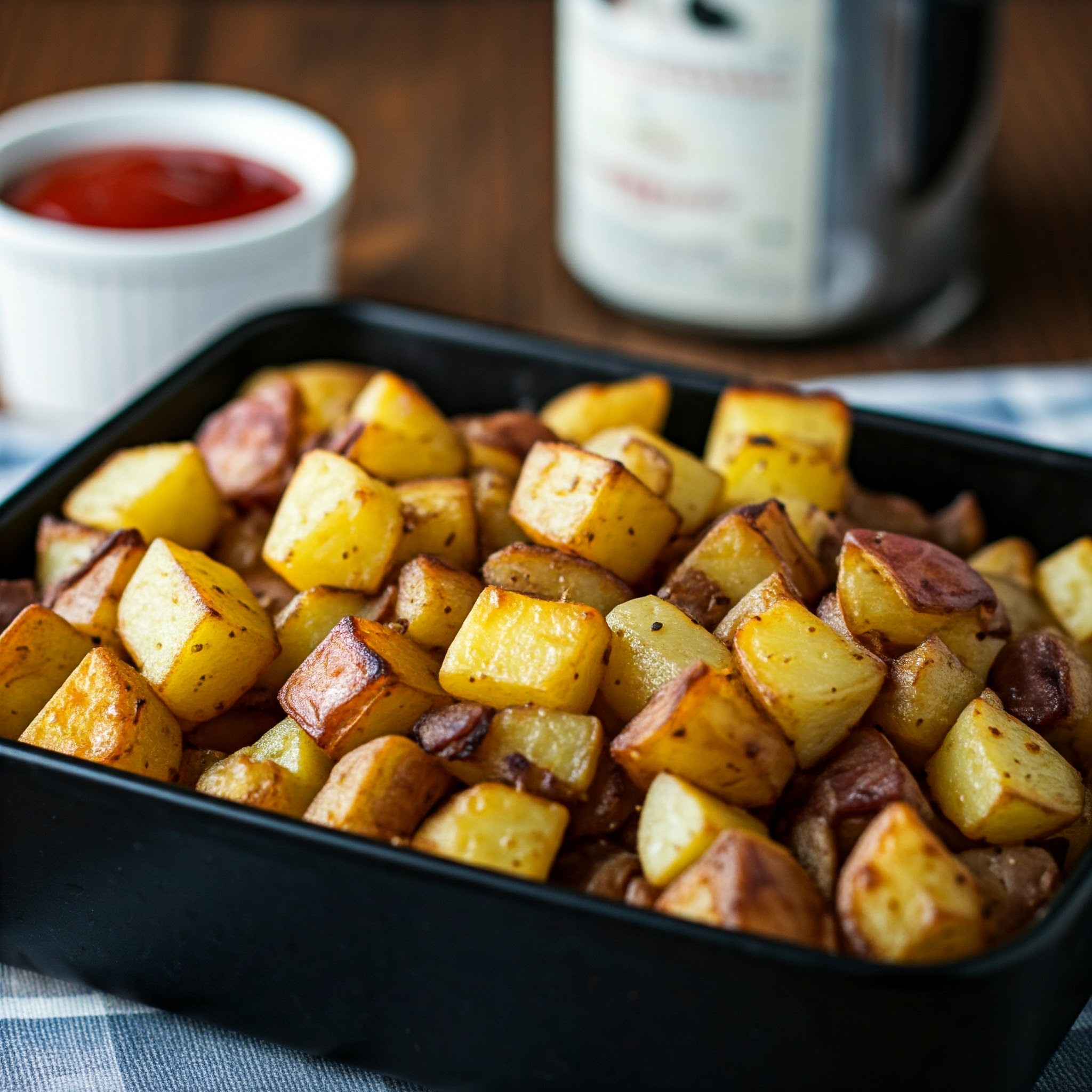 Breakfast potatoes are crispy, flavorful, and the perfect side dish to complement any breakfast or brunch spread. This recipe is quick, customizable, and works with ingredients you likely already have on hand. These potatoes are golden and crispy on the outside, tender on the inside, and packed with flavor!