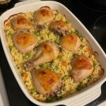 This Oven-Baked Chicken and Rice recipe is a one-pan comfort meal that’s easy to prepare and packed with flavor. Juicy, seasoned chicken thighs are baked over perfectly cooked, flavorful rice for a hearty, satisfying dinner that the whole family will love!