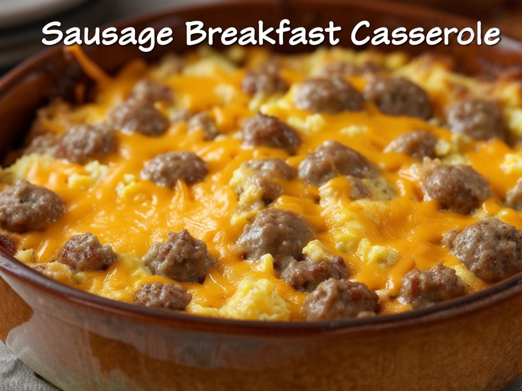 Sausage Breakfast Casserole Recipe This Sausage Breakfast Casserole is a hearty, cheesy, and delicious dish that’s perfect for breakfast, brunch, or even dinner. It’s easy to prepare ahead of time, making it ideal for busy mornings or feeding a crowd. With layers of sausage, eggs, cheese, and bread (or hash browns), this casserole is a comforting, all-in-one meal!